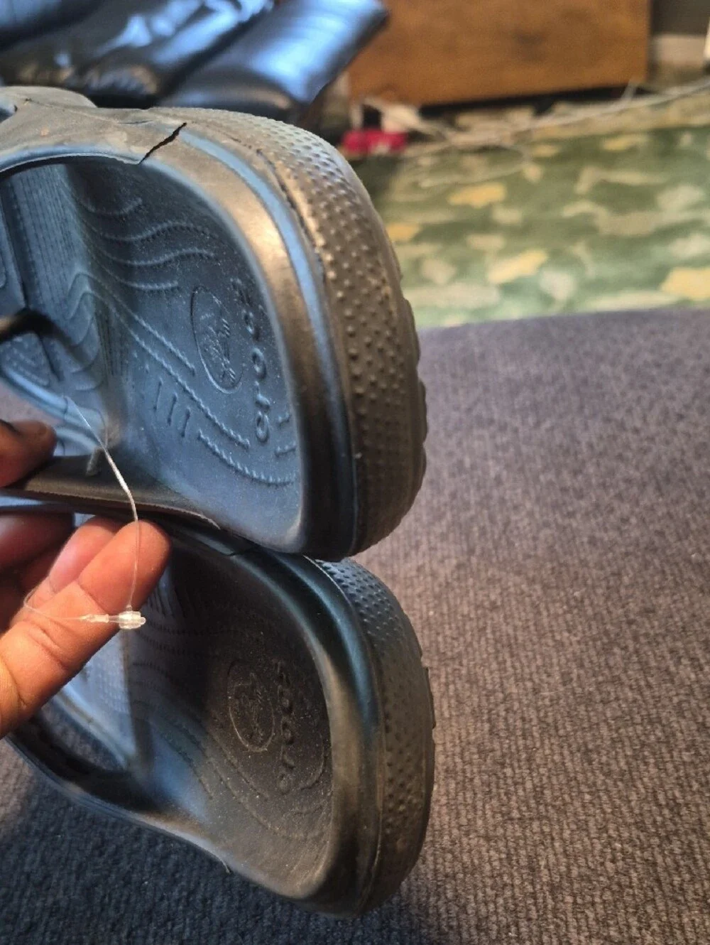 CROCS Kids Black Thong Flip Sandals